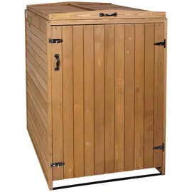 MCW XL 1er-/2er-Mülltonnenverkleidung MCW-H74, Mülltonnenbox, erweiterbar 126x80x98cm Holz MVG ~