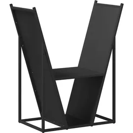 vidaXL Kaminholzregal Kaltgewalzter Stahl 69,5 x 35 x 81 cm Schwarz