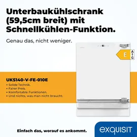 Exquisit UKS140-V-FE-010E Einbaukühlschrank (138 l, 823 mm hoch)
