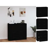 vidaXL Sideboard Schwarz 80x33x70 cm Holzwerkstoff