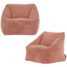 I.C.O.N. icon Sitzsack Kinder, Rosa, 2er Pack, Flauschiger Cord Stoff, Sitzsack Cord mit Füllung, Bequemer Kinder Sessel, Kuschelsessel, Lese Sessel, Schlafzimmer, Kinderzimmer, Spielzimmer