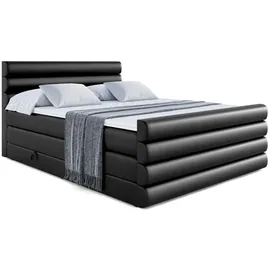 altdecor Boxspringbett Schwarz Hochglanz, Holzwerkstoff, Höhe ca. 20 cm 140x200 cm, Schlafzimmer, Betten, Boxspringbetten