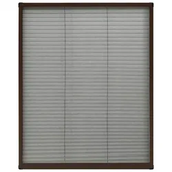 vidaXL Insektenschutz-Plissee für Fenster Aluminium : Farbe - Braun, Größe - 60 x 80 cm