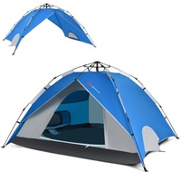 COSTWAY Pop up Zelt für 4 Personen, Campingzelt Doppelschicht, Wurfzelte Familienzelt mit abnehmbarem Regenschutz Sonneschutz für Wanderung, Party, Angeln