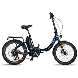 Urbanbiker Mini | Klapprad E-Bike | 100KM Reichweite | Schwarz | 20