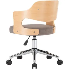 vidaXL Drehbarer Bürostuhl Bugholz Taupe