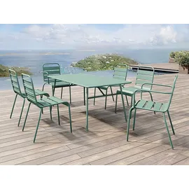 vente-unique Gartentisch 160 x 74,5 x 80 cm Mandelgrün/Grün