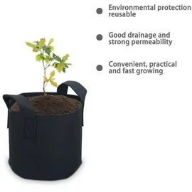 Intirilife Pflanzsack Vliesstoff 20 Liter 30 x 25 cm schwarz