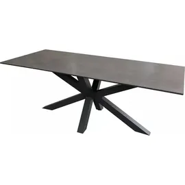Mr. Deko Gartenmöbelset Diningsessel Cadiz mit Tisch Almeria 200x90cm - Grau