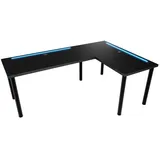 MÖBELSYSTEM L-förmiger Gaming Desk mit LED-Beleuchtung schwarz