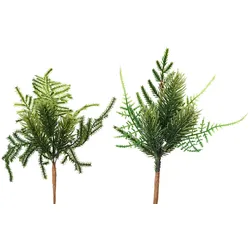 1 Künstlicher Zweig 22cm mit blauen Beeren Kunstzweige Deko Zweige Weihnachten Weihnachtszweige Tannenzweige grün