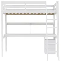 Weber Industries Hochbett Studio 90 x 190 cm Kiefer massiv weiß