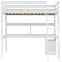 Weber Industries Hochbett Studio 90 x 190 cm Kiefer massiv weiß