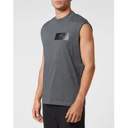 T-Shirt PLEIN SPORT "T-Shirt", Herren, Gr. M, 10, grau, Obermaterial: 100% Baumwolle, Shirts