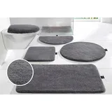 Badematte BRUNO BANANI "Lana Standard, Badvorleger, Badezimmer Teppich" Gr. 4, grau (rubber), H:25mm, Polyacryl, Badematten, Badematte, Badteppich, Badematten, unifarben, auch als 3 teiliges Set & rund