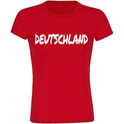 multifanshop Damen T-Shirt - Deutschland - Textmarker - Druck weiß - Frauen
