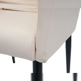 Mendler Esszimmerstuhl HWC-H93, Küchenstuhl Lehnstuhl Stuhl Kunstleder creme-beige