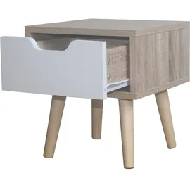Hti-Living Nachtschrank Thekla 29,3 x 25 x 29,3 cm Weiß