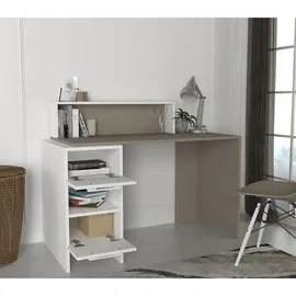 moebel17 Schreibtisch Mikasa weiß grau - weiß,