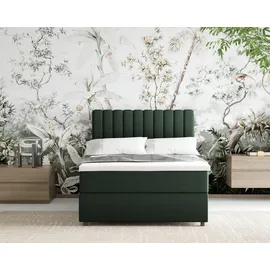 panda möbel Boxspringbett 120x200 EVEREST, mit Topper, mit Bettkästen, Einzelbett, Dunkelgrün, Panda Möbel - dunkelgrün