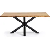 Natur24 Tisch Argo 160 x 90 x 78 cm Spanplatte Stahl Schwarz Natur - Naturbelassen