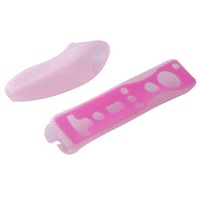 OSTENT Weiche Siliziumabdeckung Hülle Hautbeutel für Nintendo Wii Remote Nunchuk Controller Farbe Pink