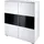 Priess Hochkommode 123 x 103 x 38 cm Schwarz/Weiß