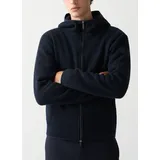 Colmar Kapuzenstrickjacke "MENS SWEATER", Herren, Gr. L, blau (marine), Strick, Obermaterial: 52% Polyester, 30% Schurwolle, 18% Polyacryl, unifarben, regular fit normal, hoch geschlossener Ausschnitt, abgesteppte Kante, Strickjacken, regular fit, mit Kapuze