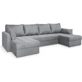 masseno Ecksofa NAKO M Polyester 3-Sitzer Hellgrau