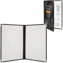 Securit Securit® Crystal Range Menühalter, A4, mit braunen Kanten, zweifach gefaltet, transparent