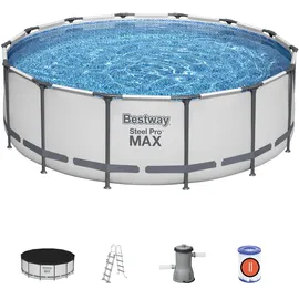 BESTWAY Steel Pro Max Frame Pool Set 427 x 122 cm inkl. Filterpumpe