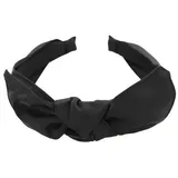 axy Haarreif Haarreif mit Schleife 13 cm x 4,5 cm aus Glanz Stoff, Vintage Damen Haareifen Haarband schwarz