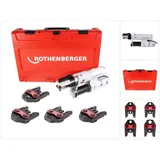 Rothenberger elektrohydraulische Fitting - Pressmaschine ROMAX AC ECO, Set mit Pressbacken Kontur "V"