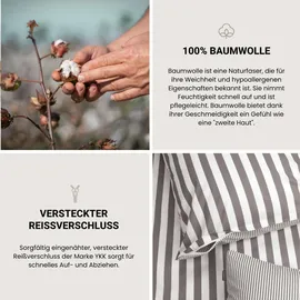 SCHIESSER Marie grau/weiß 135 x 200 cm + 80 x 80 cm