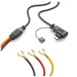 Interphone RIDESYNC Ladekabel USB-C zum Anschließen an die Fahrzeugbatterie, schwarz