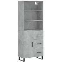 VidaXL Highboard Betongrau 69,5x34x180 cm Holzwerkstoff