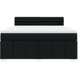 vidaXL Boxspringbett mit Matratze Schwarz 180x200 cm Stoff