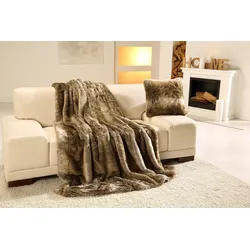 Wohndecke GÖZZE "Braunbär Felloptik", braun, B:150cm L:200cm, Wohndecken, kuschelig warm, Kuscheldecke