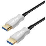 PremiumCord 4K Optical Active Ultra High Speed ​​​​HDMI 2.0 Glasfaserkabel M/M, 18 Gbit/s, Kompatibel Mit 4K@60Hz Video, 3D, Edid, ARC, HDR, Dolby TrueHD, Vergoldete Anschlüsse, 30 m