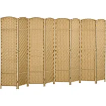 Homcom Paravent 8-teilig 320 x 170 cm Raumteiler Trennwand aus Kiefernholz Natur