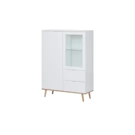 Möbel Kraft Highboard 100 x 140 x 40 cm Weiß