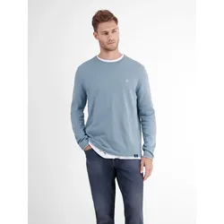 Rundhalspullover Flachstrick - Blue Fog - S