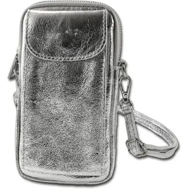 toscanto Umhängetasche Leder Silber