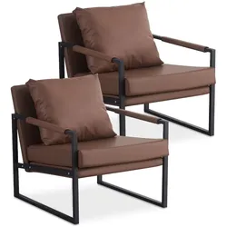 2x Leder Wohnzimmer Sessel Divit LW2 Lounge Sessel DPLKM2