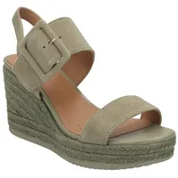 GEOX Ponza Espadrille Wedge Sandal, Pistachio, 41 EU -