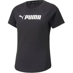 PUMA Damen Shirt Puma Fit Logo Tee, PUMA BLACK-- PUMA WHITE, S