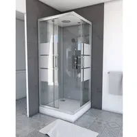 Marwell Komplettdusche Eckdusche 90 x 215 cm grau/silber