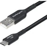Startech 4m USB-A auf USB-C Ladekabel, Laden und Synchronisieren, 3A Schnellladekabel, USB 2.0 Datenübertragung, TPE-Mantel, Stecker-Stecker, Schwarz,