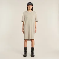 G-Star Knielanges T-Shirt-Kleid mit Rundhalsausschnitt, beige M