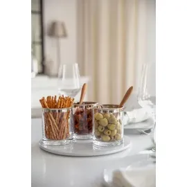 Edzard Windlicht Molly, Höhe 10 cm, Ø 8,5 cm, mundgeblasenes Kristallglas mit Platinrand